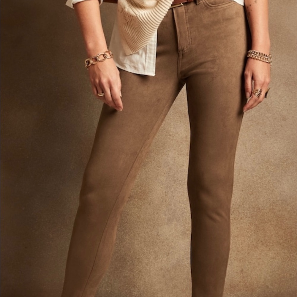 Banana Republic High-Rise Soft Stretch Suede Skinny